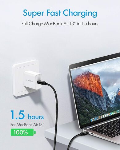 CLEEFUN Short USB C to USB C Cable 1ft, 2-Pack Type C to C Charger Cable 60W Fast Charging for iPhone 16 Pro Max/Plus/Pro, for iPhone 15 Pro Max Plus, for iPad/MacBook USB-C, Galaxy S24 S23 in Saudi Arabia
