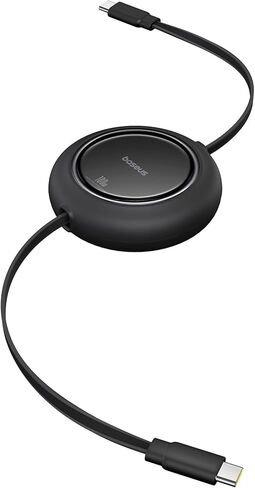 كابل Baseus USB C، PD 100W 6.6ft كابل شحن سريع USB C إلى USB C قابل للسحب، كابل شاحن قابل للسحب بطول 7 مراحل مسبقًا لهاتف iPhone 16 15 Pro Plus Pro Max وMacBook وiPad Pro وSamsung S24/S23 in Kuwait