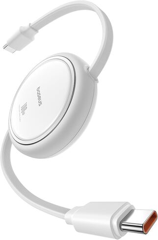 كابل Baseus USB C، PD 100W 6.6ft كابل شحن سريع USB C إلى USB C قابل للسحب، كابل شاحن قابل للسحب بطول 7 مراحل مسبقًا لهاتف iPhone 16 15 Pro Plus Pro Max وMacBook وiPad Pro وSamsung S24/S23 in Kuwait