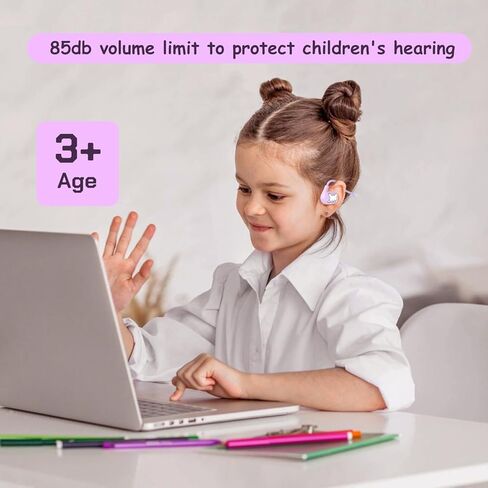 Kids Headphones, LK15 Open Ear Bluetooth Headphones with Air Conduction, Ultra-Light, 85dB Volume Limiting Wireless Headphone for Children Teens Boys Girls (Purple) in Saudi Arabia