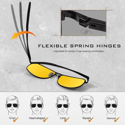 LINVO Classic Square Sunglasses for Men Polarized UV Protection Ultralight Driving Cycling Fishing Sun Glasses in Saudi Arabia
