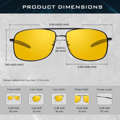 LINVO Classic Square Sunglasses for Men Polarized UV Protection Ultralight Driving Cycling Fishing Sun Glasses in Saudi Arabia