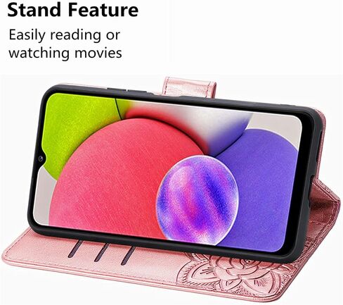MEUPZZK Samsung Galaxy A03S Case, Samsung A03S Wallet Case, Embossed Butterfly Flower Premium PU Leather [Kickstand] [Card Slots] [Wrist Strap] [6.5 inch] Phone Cover for Samsung A03S (A-Lavender) in Saudi Arabia