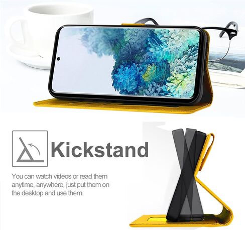for Samsung Galaxy S24 Phone Case Premium PU Flip Wallet Cover with Holder Function Credit Card Slot Magnetic Closure Drop-Proof Classic Elegant 6.2",Cat &Orange in Saudi Arabia