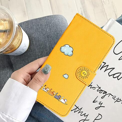 for Samsung Galaxy S24 Phone Case Premium PU Flip Wallet Cover with Holder Function Credit Card Slot Magnetic Closure Drop-Proof Classic Elegant 6.2",Cat &Orange in Saudi Arabia