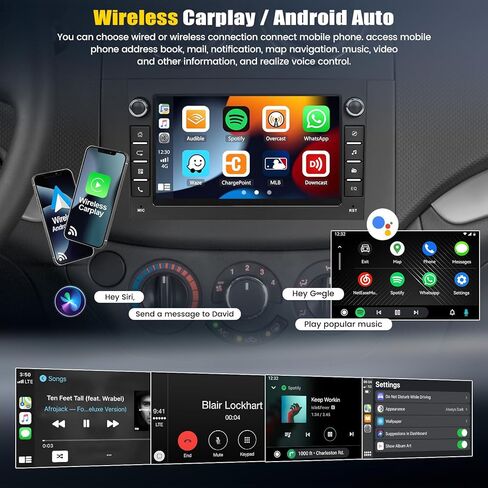 ستيريو سيارة 2G+64G Android 13 لسيارة شيفروليه بويك جي إم سي سييرا يوكون تشيفي أفيو سونيك مع Apple CarPlay Android Auto، راديو سيارة بشاشة لمس 7 بوصة مع نظام تحديد المواقع العالمي، واي فاي، بلوتوث FM/RDS + كاميرا احتياطية in Kuwait