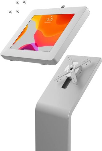 CTA Digital Compact Floor Stand - W/Universal Enclosure for iPad 7th/ 8th/ 9th Gen 10.2", Pro 11", Air 4, Galaxy Tab S2 9.7-Inch, Surface Go & More Black in Kuwait