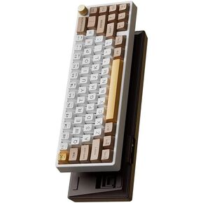 FEKER IK65 Mechanical Keyboard Wireless 2.4G Bluetooth5.0 Support Via RGB Hotswap Gasket Mount PBT Keycaps (White)