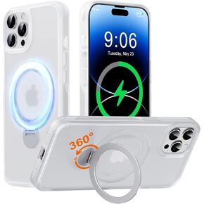 Multi-in-1 [Magnetic+ KickStand+ Ring Holder] for iPhone 13 Case/ iPhone 14 Case, Compatible with MagSafe, 360° Rotatable Stand with Military Shockproof Silicone Frame Protection Magnetic Cover, Blue