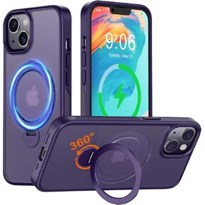 Multi-in-1 [Magnetic+ KickStand+ Ring Holder] for iPhone 13 Case/ iPhone 14 Case, Compatible with MagSafe, 360° Rotatable Stand with Military Shockproof Silicone Frame Protection Magnetic Cover, Blue in Saudi Arabia