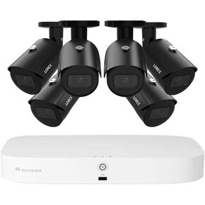 Lorex Fusion 4K 8MP 16 Camera Capable (8 Wired and 8 Wi-Fi) 2TB PoE NVR System w/ 6 Metal Bullet IP Cameras - Smart Motion Detection(Person/Vehicle), Listen in-Audio, Color Night Vision, IP67 (Black)