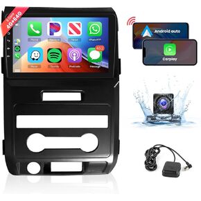 8 Core 4G+64G Android Car Radio Car Stereo for Ford F150 SVT Raptor 2009-2012 Wireless Carplay Android Auto, 9’’ Touch Screen Head Unit with Mirror Link WiFi GPS FM/RDS Bluetooth Backup Camera SWC
