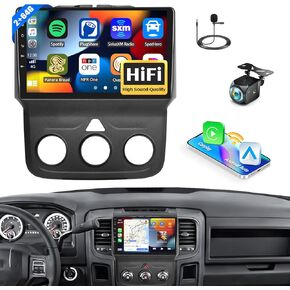 [2+64G]Android 13 Car Stereo for Dodge Ram 1500 2500 3500 2013 2014 2015 2016 2017 2018(Manual AC) with Wireless Carplay&Android Auto,9 Inch Car Radio with GPS WiFi Bluetooth FM/RDS+AHD Backup Camera