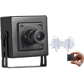 5MP Mini Audio Fisheye POE IP Camera Built in Microphone, Indoor Security Camera 1.7mm Lens 180° Wide Viewing Angle Fisheye,P2P Remote View CCTV Audio Camera Motion Detection (I706-3-P-A-HS)