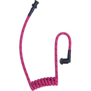 Braided Acoustic Coil Tube Knitted Nylone Moisture Resistant Radio Earpiece Replacement with Bright Color (Rose)