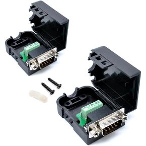 Oiyagai 2 Pcs DB9-G3 9Pins Female Adapter with NUT Connector RS232 Serial to RXD TXD GND 235 Terminal Signal Module with Case