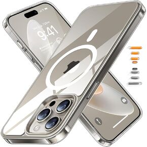 TORRAS Crystal Clear Magnetic for iPhone 15 Pro Max Case, [Compatible with MagSafe] [Military-Grade Shockproof] Anti-Yellowing Slim-Fit Protective Anti-Scratch Phone Case for 15 Pro Max, Clear 6.7"