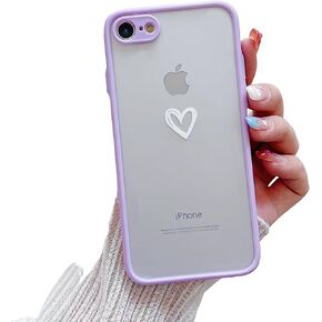 متوافق مع iPhone 7/8/SE 2020/SE 2022 للفتيات والنساء، تصميم نحيف بنمط الزهور الزهرية، ظهر صلب واقٍ من البولي كربونات مع حافظة هاتف ناعمة مقاومة للصدمات من مادة TPU لهاتف iPhone 7/8/SE 2020 - أرجواني