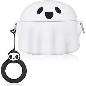 Cute Case for AirPod 4, Cartoon 3D Anime Ghost Design Soft Silicone Protective Cover for AirPods 4th Generation 2024 Released
