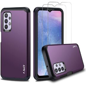 حافظة J&D متوافقة مع حافظة سامسونج جالاكسي A32 5G/جالاكسي M32 5G، حافظة متينة هجينة شديدة التحمل مع (عبوتين) غطاء واقي شاشة زجاجي لجراب جالاكسي A32 5G، وليس لهاتف جالاكسي A32 4G in Kuwait