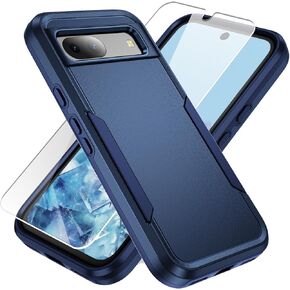 for Pixel 8a Case, Google Pixel 8a Case with HD Screen Protector [Military Grade Drop Tested] Heavy-Duty Tough Rugged Shockproof Protective Case for Pixel 8a, Black