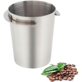 Coffee Dosing Cup 54mm, Stainless Steel Espresso Coffee Dosing Cup Espresso Coffee Machine Accessories, Coffee Powder Feeder Part Coffee Grinder Powder Cup Compatible with 54mm Portafilter