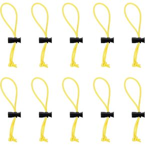 HARFINGTON 10pcs Elastic Cable Tie 5.9" Multipurpose Extra Thick Cable Organizer Adjustable Cable Strap Toggle Tie Reusable Tangle for Home Office Travel, Yellow