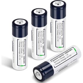 12 Pack Rechargeable Lithium-ion AA Batteries with Charge，1.5V 3600mWh High-Capacity,Double A Batteries with 2H Fast Charge,Over 1000 Cycles,Rechargeable AA Batteries for Blink Camera,Xbox,Toys