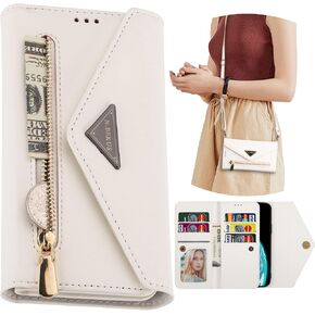 CCSamll Wallet Case for Samsung Galaxy A14 for Women, Faux Leather Shoulder Crossbody Purse Handbag Neck Strap Lanyard Cover with ID Card Holder Phone Case for Samsung Galaxy A14 XK Wine