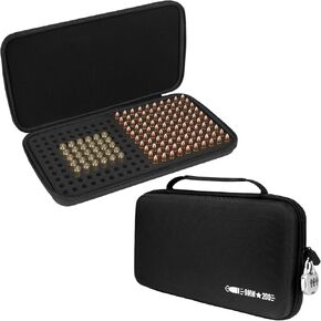 200 Round 9MM Ammo Case, Bullet Case Compatible with 9mm Luger, 9mm Parabllum, 9mm Makaro, 45 ACP, 380 ACP, 32 ACP, 30 Luger, 32 S&W, 40 S&W, Locking Travel Safe 9MM Ammo Storage Box