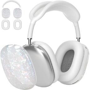 Case Cover for AirPods Max Headphones (2024/2020) Pearl Shell Texture Soft TPU Ear Cups Cover/Ear Pad Case Cover/Headband Cover for Apple AirPods Max(USB-C),Silicone Cover Accessories, Colorful Pearl