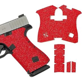 شريط قبضة مسدس Handleitgrips متوافق مع Glock 43x وGlock 48 - شريط تغليف بمقبض مسدس من ورق الصنفرة، ملحقات سهلة التركيب، مملوكة للمحاربين القدامى، صنع في الولايات المتحدة الأمريكية