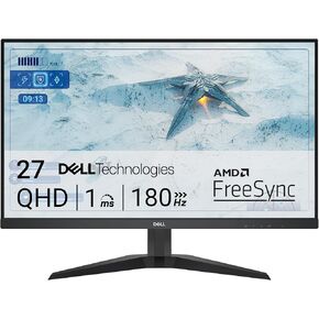 Dell Curved Gaming Monitor 27 Inch Curved Monitor with 165Hz Refresh Rate, QHD (2560 x 1440) Display, Black - S2722DGM
