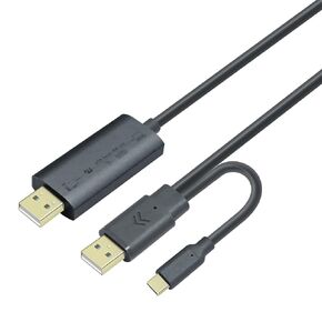 DTech Computer to Computer USB Cable 6ft PC to PC Data Transfer Cord USB-C USB-A Windows 11 10 8 7 Vista XP MAC for USB 2.0 High Speed Easy File Sync Software Included