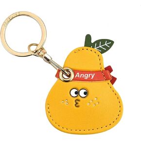 Compatible with Apple AirTag,Leather Keychain Holder Case, Cute Protective Air Tag Cover with Keychain Ring, Anti-Scratch Finder GPS Tracker Case for Wallet Keys (Avocado)