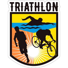 Triathlon Sport Sticker Decal Vinyl Small Waterproof for Water Bottle Mug Passport Book Scrapbook Notebook Laptop Tumbler Skateboard Computer Phone Size Funny Gift Car Stickers ID44990