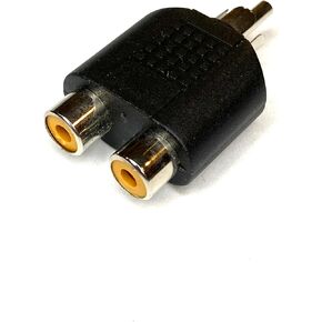 RCA Female to RCA Male Y Splitter Breakout Combiner Adapter Plug