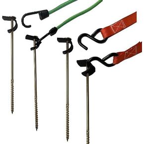 Keyfit Tools Power Anchor Bungee Cord Anchor Stake (8 Pack) Ground Anchor for Bungee Cords Tie Down Straps and Ratchet Straps