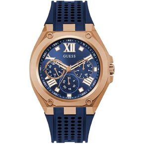 GUESS Men's Stainless Steel Analog Watch with Silicone Strap, Black, 24 (Model: GW0057G1)