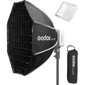Godox ML100Bi Softbox, Godox ML-SF50 Octagon Softbox, 50cmX50cm/19.6Inchx19.6Inch Godox Mount Softbox for Godox ML100Bi, ML60IIBi, ML60Bi, ML60, ML30Bi, ML30 LED Video Light