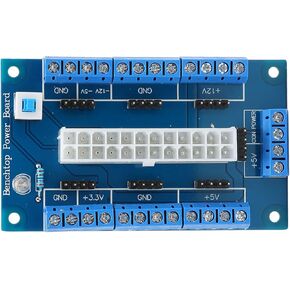 Septpenta 24 20 Pin Atx DC Power Breakout Board Modules with LED Indicators for Easy Control of Power On and Off, Computer Power Adapter Board for Computer Terminal Block Breakout Modules