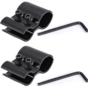 2-Pack Black Tube Barrel Mount Holder Mag Metal Extension Flashlight Laser Torch Clip Clamp with Allen Key