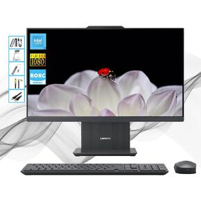 Lenovo AI-Powered IdeaCentre AIO Desktop| 24" FHD All-in-One Computer| 16GB DDR5 RAM| 1TB SSD & 128GB Portable SSD|Intel Processor U300| Webcam| Wi-Fi | RJ-45| Copilot Ready|Windows 11| RK Bundle