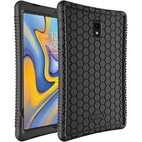 Fintie Silicone Case for Samsung Galaxy Tab A 10.5 2018 Model SM-T590/T595/T597, [Honey Comb Series] [Kids Friendly] Light Weight Shock Proof Protective Cover, Black