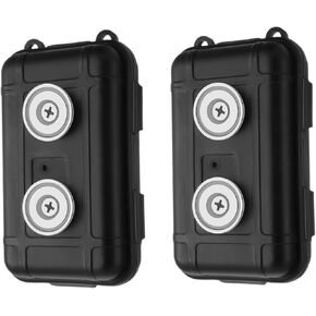 2PCS Magnetic Key Box for Under Car, Car Key Hider, Outdoor Travel Waterproof Dustproof Snowproof Hidden Car Key Box for Spare Keys, Black