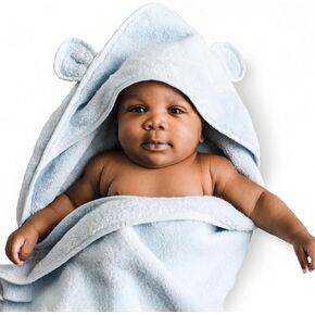 Natemia Organic Hooded Baby Bath Towel - Ultra Soft Cloud Touch Cotton - Absorbent Hooded Bath Towel for Newborns, Babies, and Toddlers - Baby Registry Must-Have in Kuwait