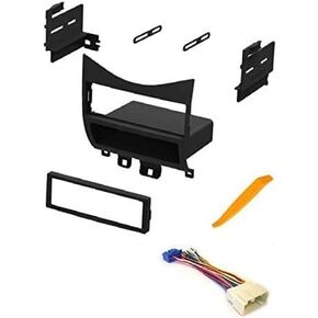 ASC Audio Car Stereo Install Kit for Single Din Radio, Black, 2003-2007 Honda Accord
