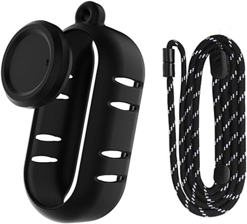 Silicone Cover Sleeve Skin Compatible for Insta360 GO 3S,Heat Dissipation Protective Case Lens Cap with Neck Strap for Insta 360 GO3S Thumb Camera (Black), GEHA1716BW in Saudi Arabia