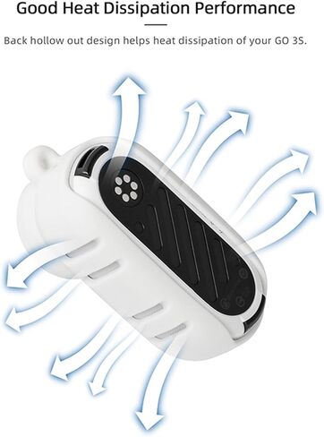 Silicone Cover Sleeve Skin Compatible for Insta360 GO 3S,Heat Dissipation Protective Case Lens Cap with Neck Strap for Insta 360 GO3S Thumb Camera (Black), GEHA1716BW in Saudi Arabia