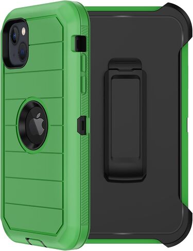 for iPhone 14 Plus Case (6.7") with Belt Clip Holster, 2 x Screen Protector, Heavy Duty Military Grade Full Body Shockproof Drop Proof Rugged Protective Cover for iPhone 14 Plus (Black Blue) in Saudi Arabia